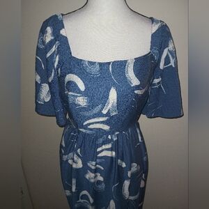 A New Day Blue and White Maxi Dress XL